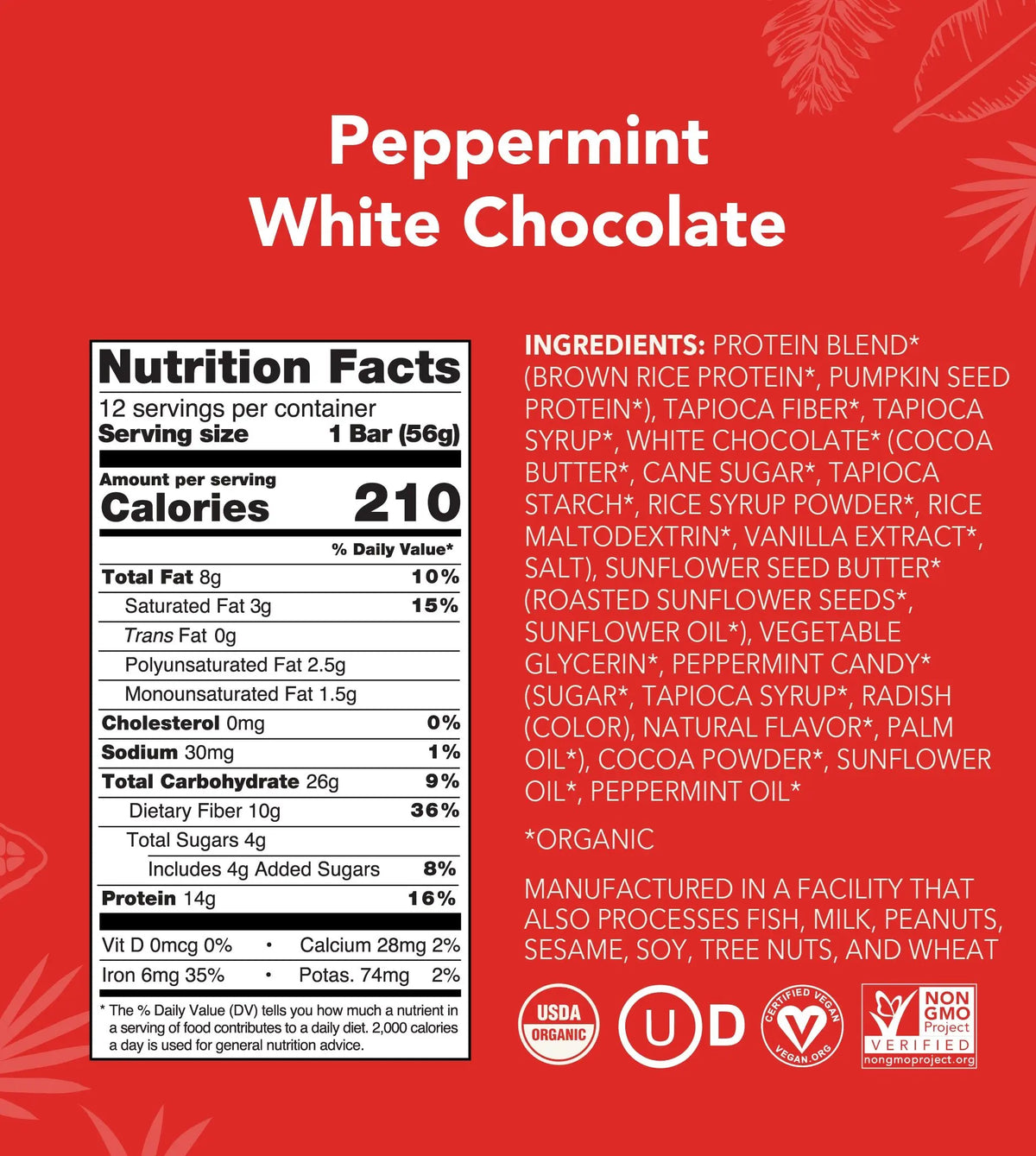 Peppermint White Chocolate - Protein Bars - A Better Snack for Every Day D1
