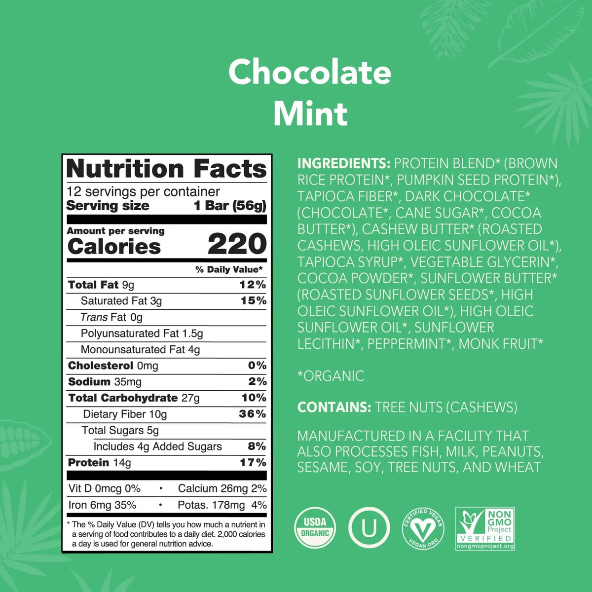 Chocolate Mint - Protein Bars - Clean Energy, Deliciously Made K5