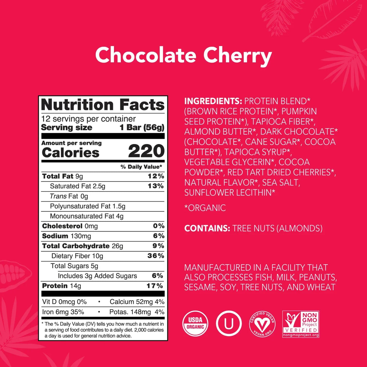 Chocolate Cherry - Protein Bars - A Better Snack for Every Day V1