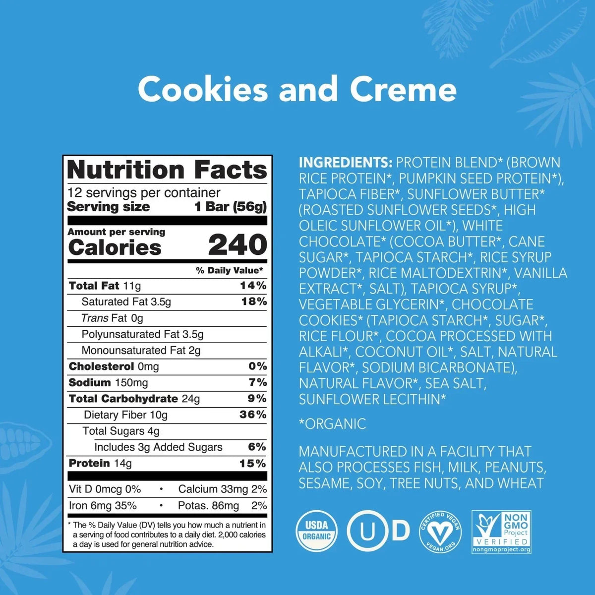 Cookies and Creme - Protein Bars - Everyday Nutrition Made Delicious B6
