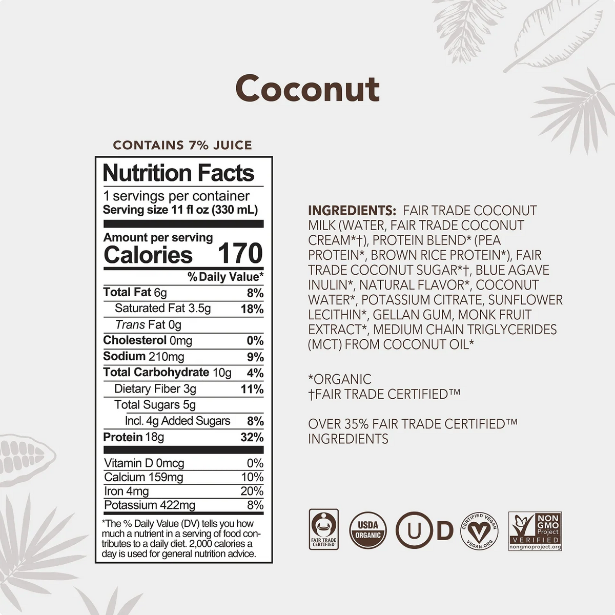 Coconut Protein Drinks - 4-Pack - Clean Energy, Deliciously Made S0