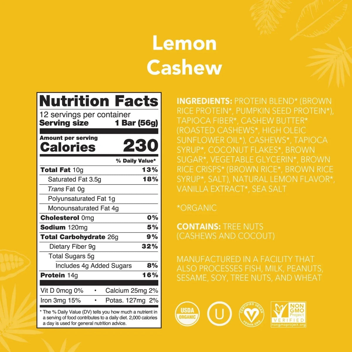 Lemon Cashew - Protein Bars - Plant-Based Fuel for Busy Days A3
