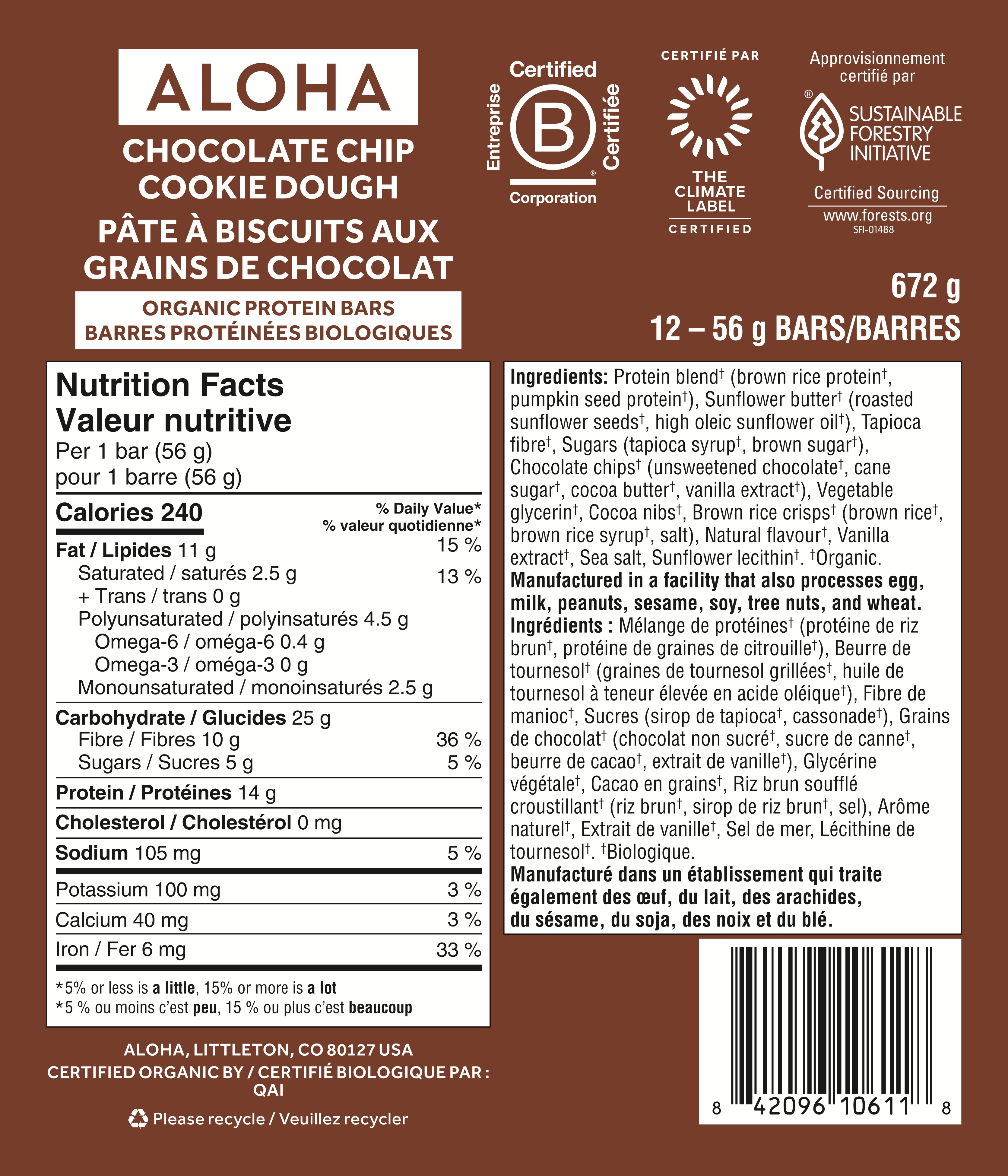 Chocolate Chip Cookie Dough - Protein Bars (CAD) - Clean Energy, Deliciously Made