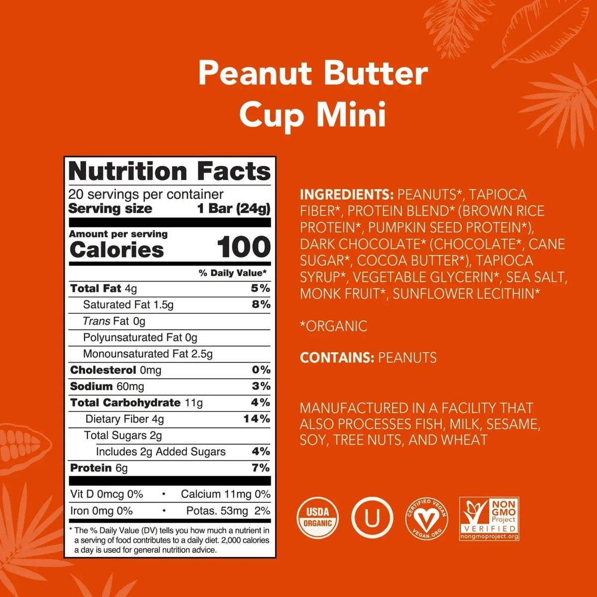 Peanut Butter Cup - Mini Bars - Plant-Based Fuel for Busy Days J2