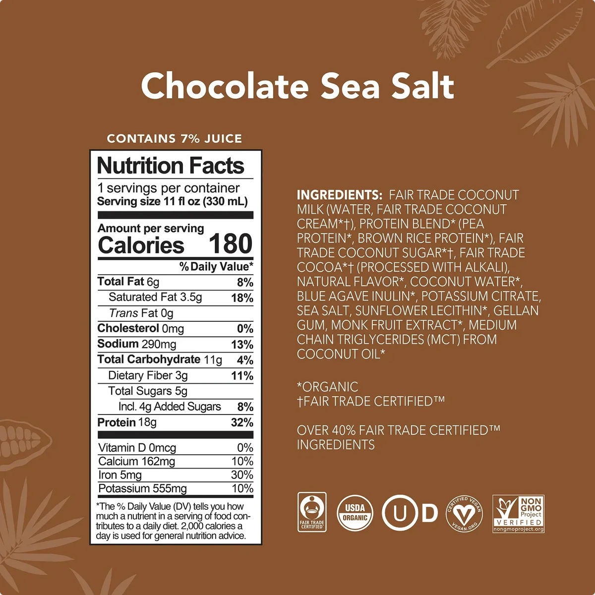 Chocolate Sea Salt Drinks - 4-Pack - Plant-Based Fuel for Busy Days V3