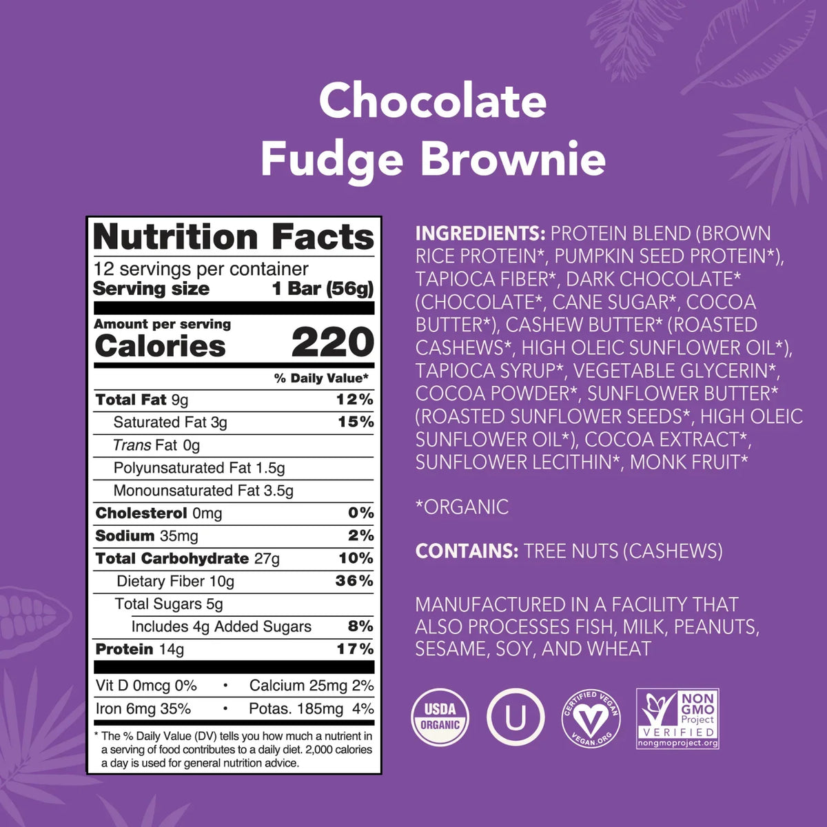 Chocolate Fudge Brownie - Protein Bars - Plant-Based Fuel for Busy Days Z2