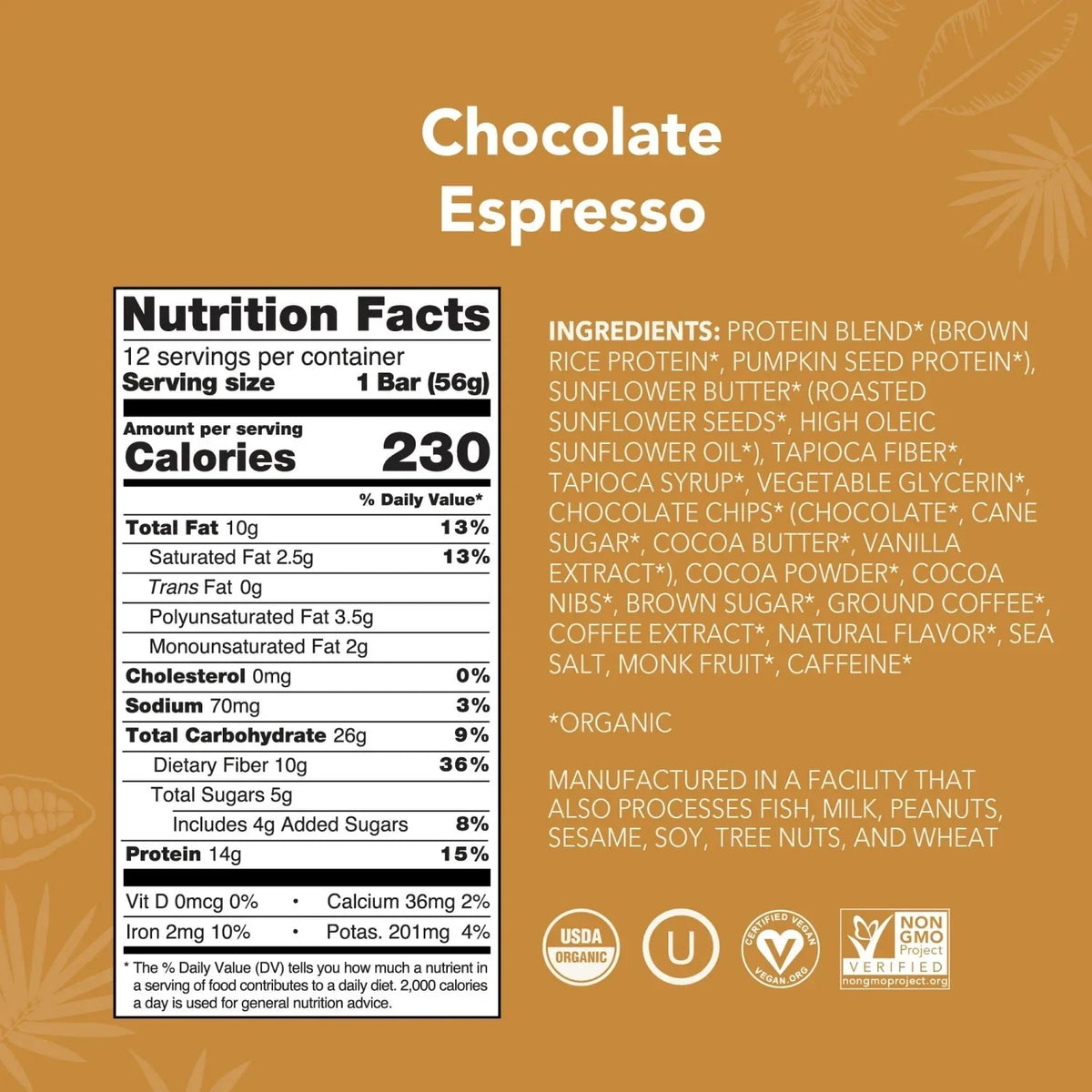 Chocolate Espresso - Protein Bars - Plant-Based Fuel for Busy Days M4