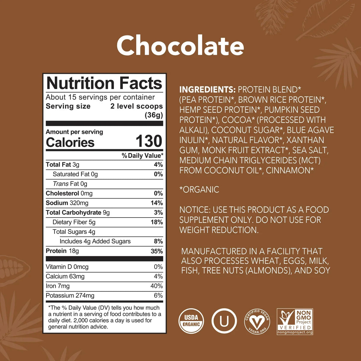 Chocolate - Protein Powder - Plant-Based Fuel for Busy Days Z1