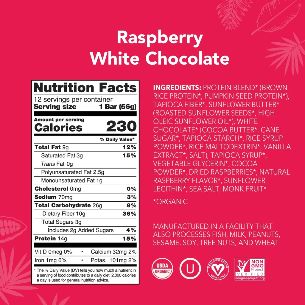 Raspberry White Chocolate - Protein Bars - Clean Energy, Deliciously Made